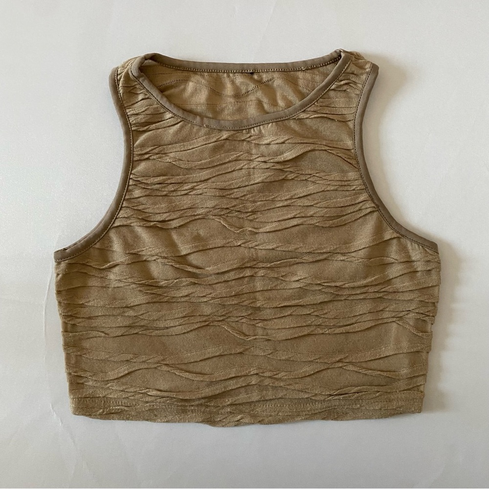 Forever 21 Tan Cropped Tank Top Women's size Small